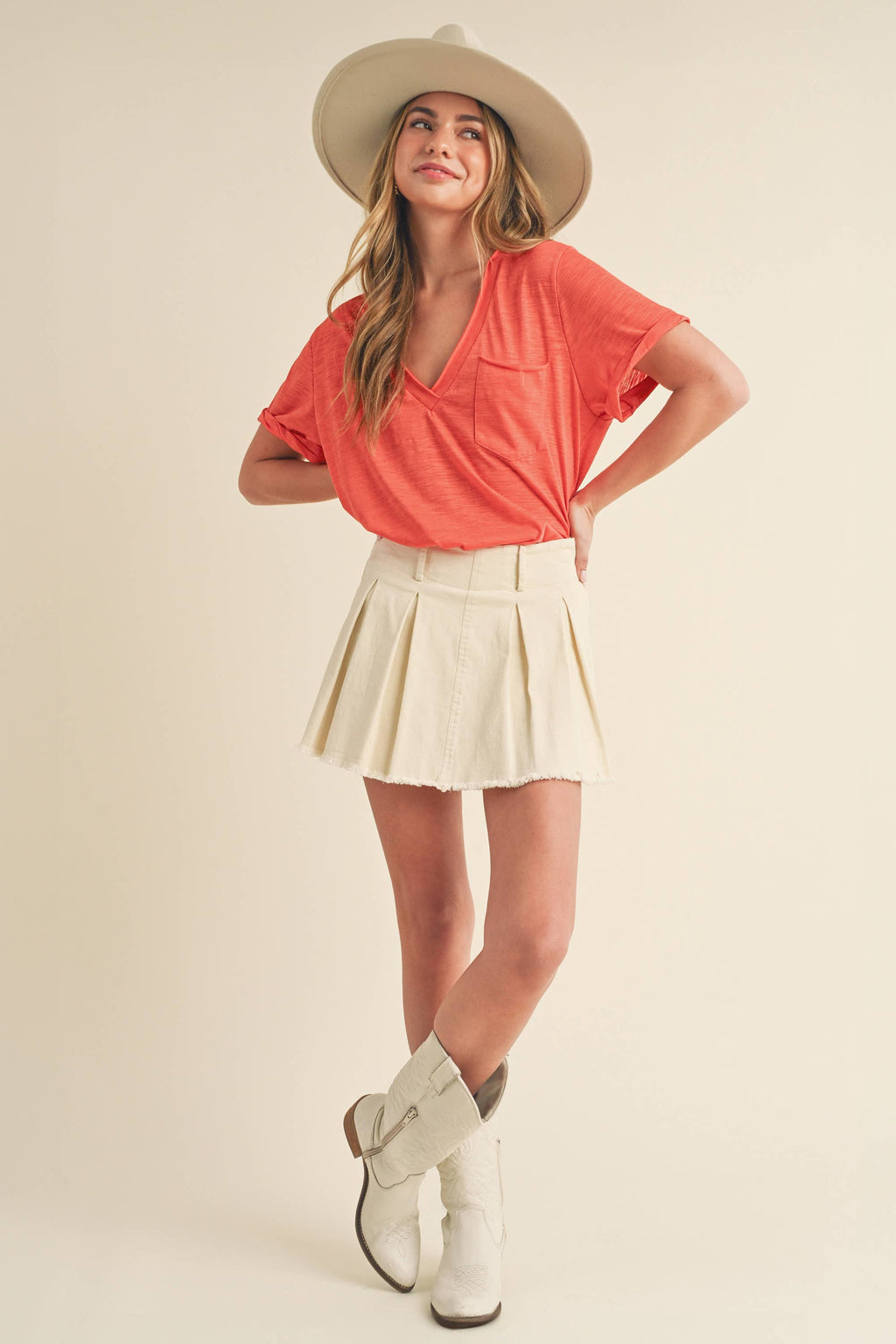 Zoe V-Neck Short Sleeve Tshirt