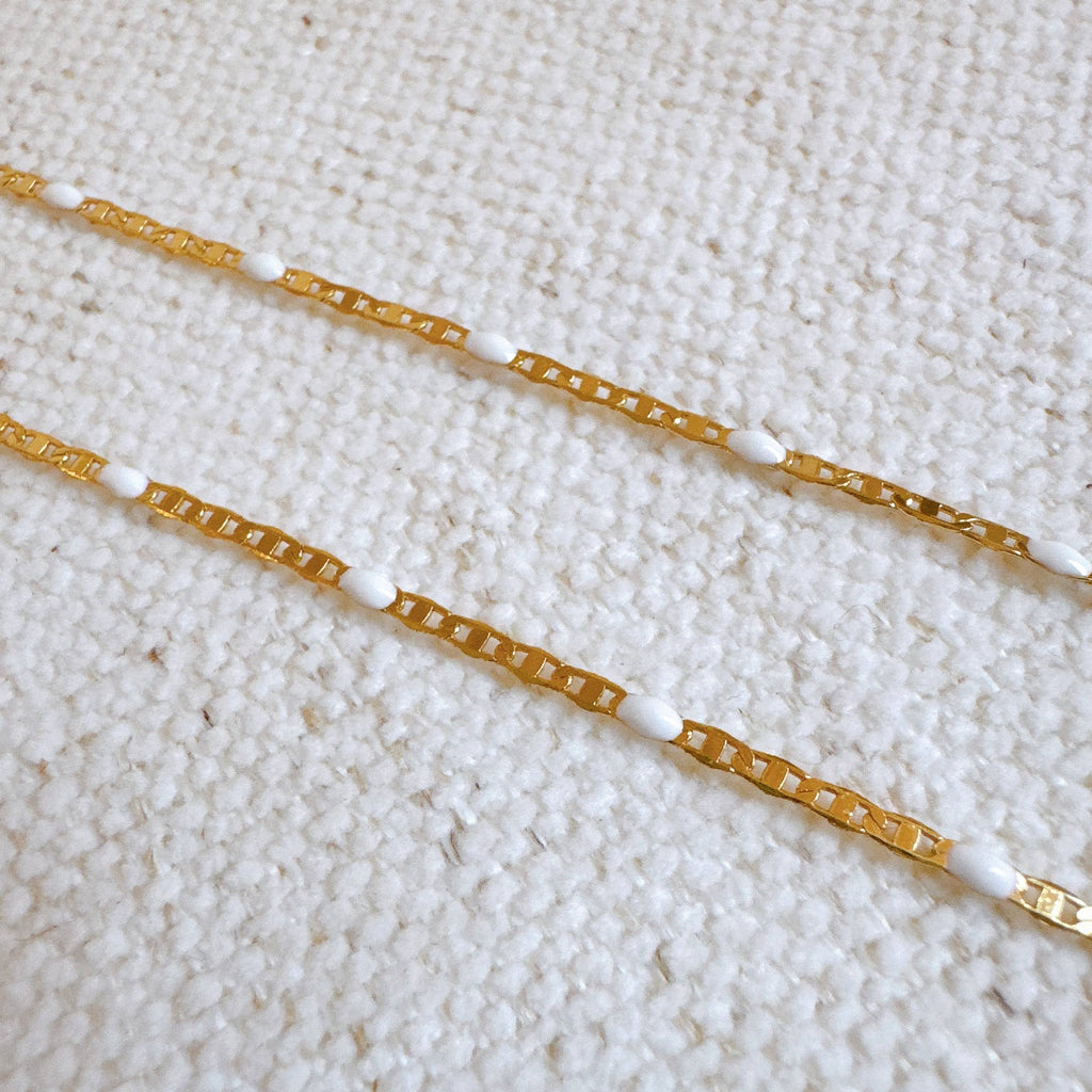 Color Pop Enamel Chain Necklace: Pink