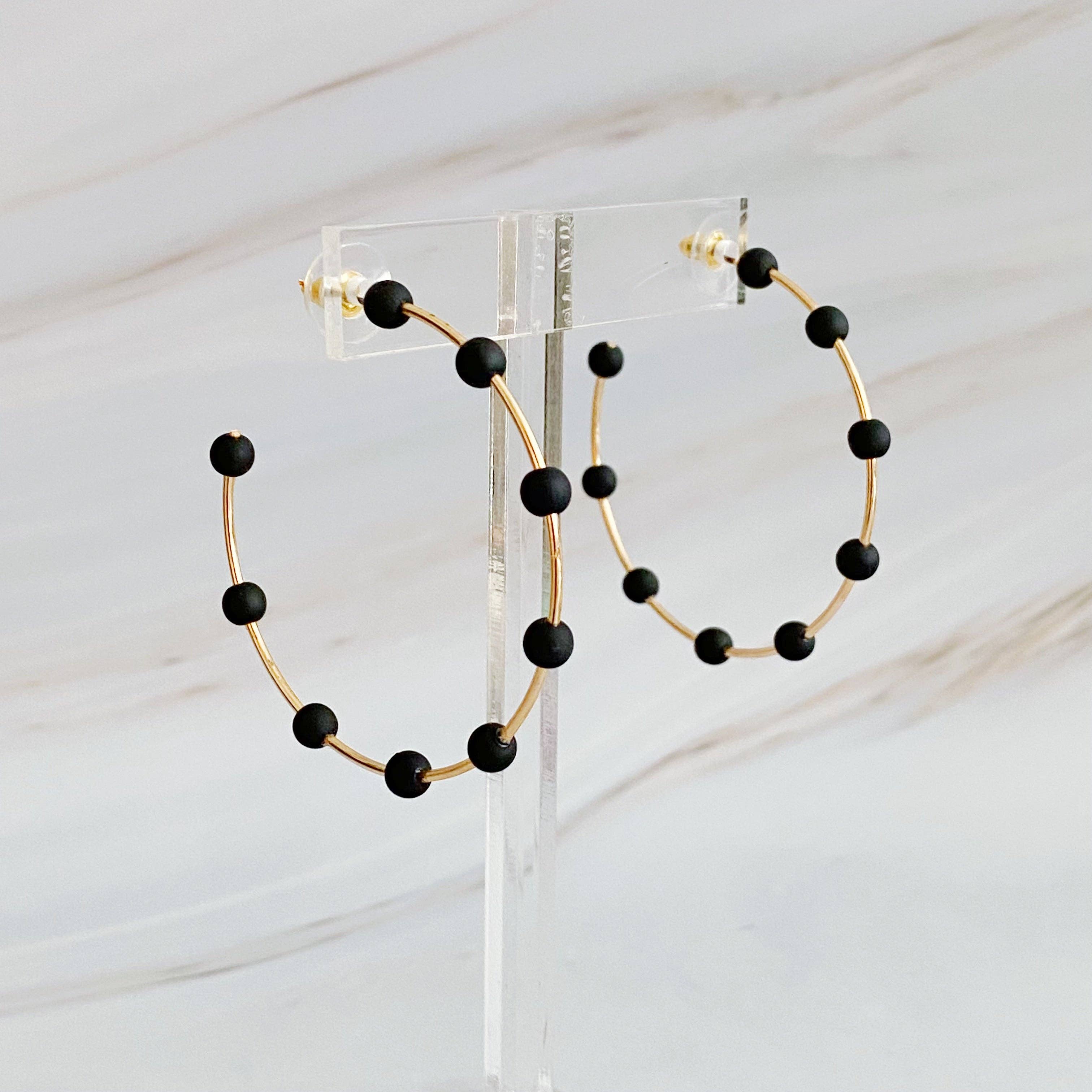 Games On Cloud Nine Hoop Earrings: Fuchsia