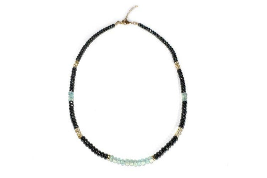 MINI BEADED HEMATITE & CHALCEDONY