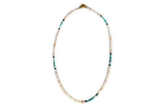 MINI BEADED PINK OPAL & TURQUOISE