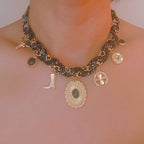 Wild West Desert Charm Scarf Necklace: Turquoise