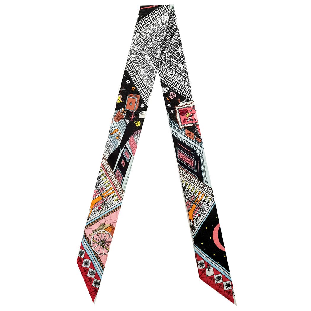 Colorful Geometric Pattern Light Weight Scarf: BLU / ONE SIZE