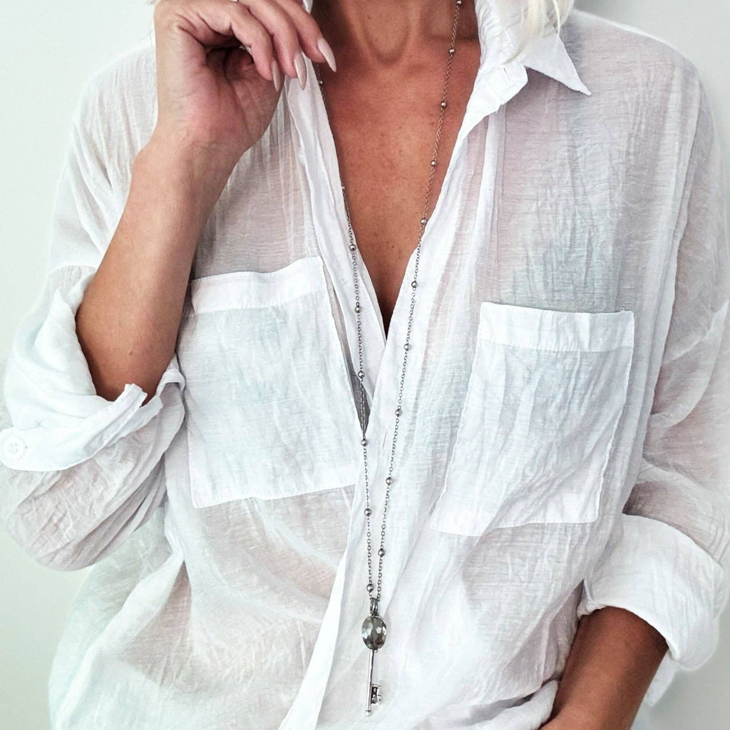 I Am Free Key Dainty Necklace: Gold