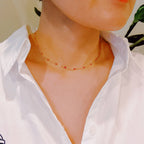Color Pop Enamel Chain Necklace: Pink