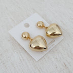 Puff Dangle Heart Earrings