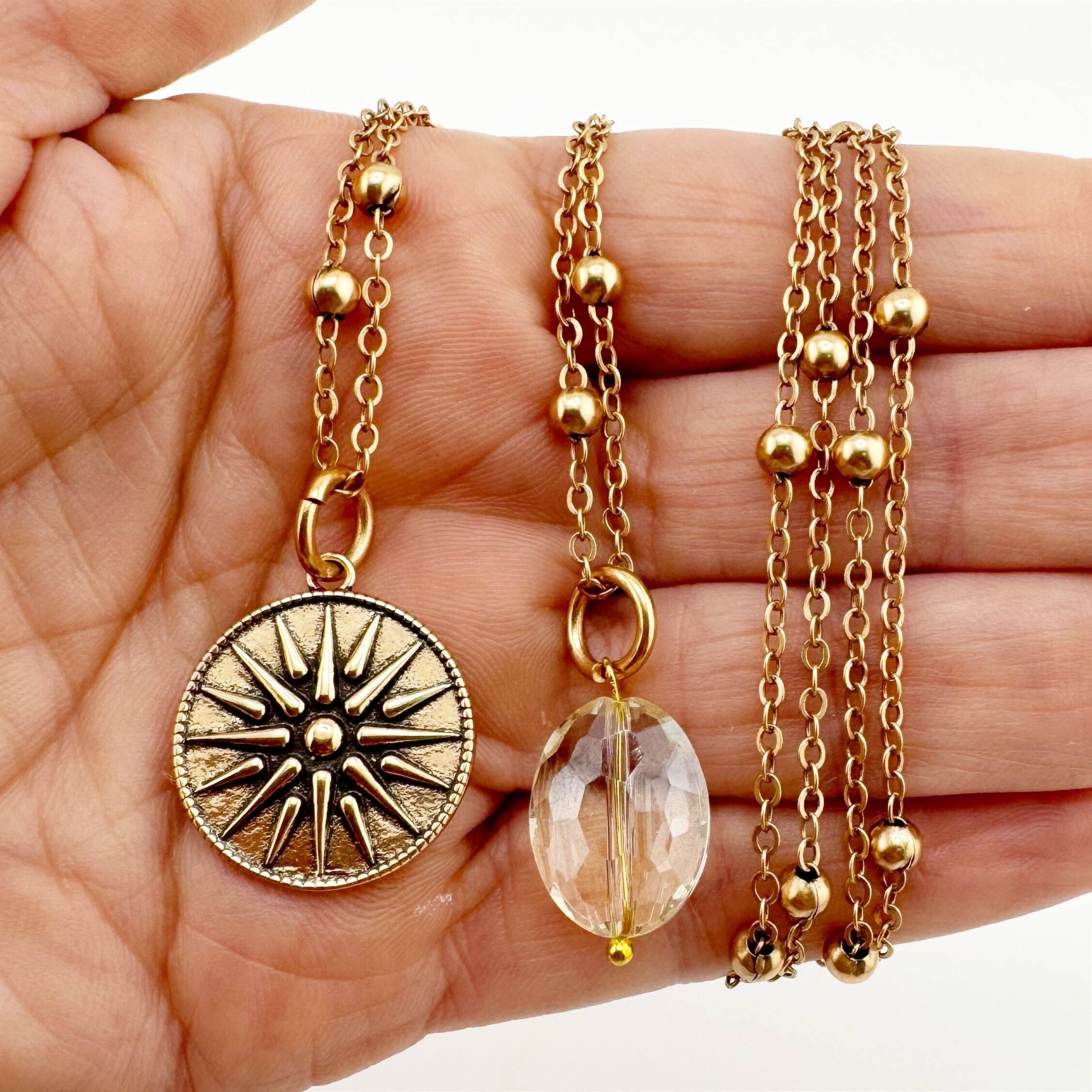 "This Too Shall Pass" Star Dainty Necklace: Gold