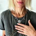 Perfectly Imperfect Starburst Long Chain Necklace: Gold Finish