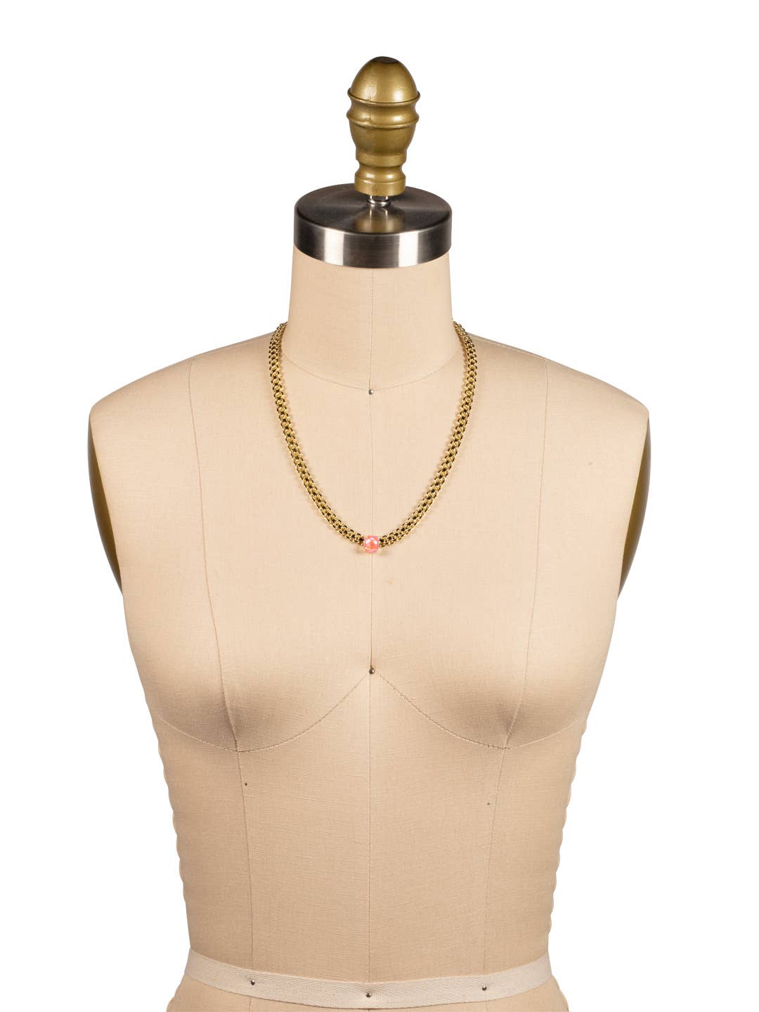 Octavia Single Crystal Tennis Necklace - Pink
