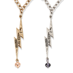 I Am Strong Lightning Bolt Choker Necklace: Silver / M/L (22")