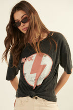 Graphic Distressed Tee ACDC Lightning