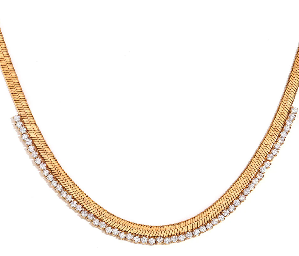 Cecile-Herringbone 14K Necklace