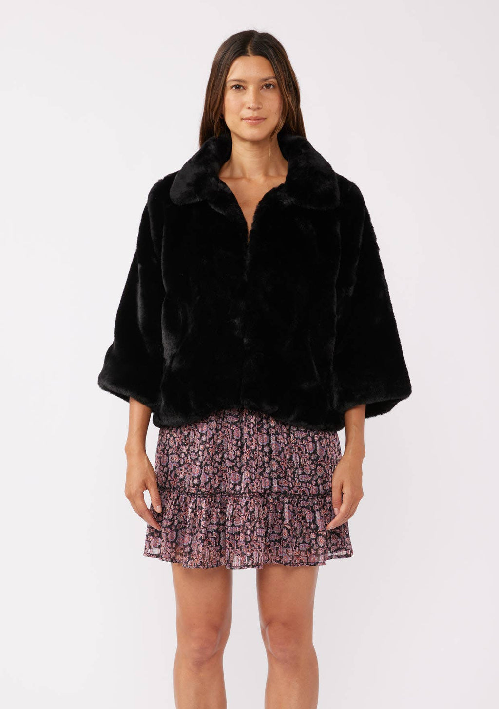 Black Luxe Faux Fur Coat