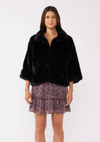 Black Luxe Faux Fur Coat
