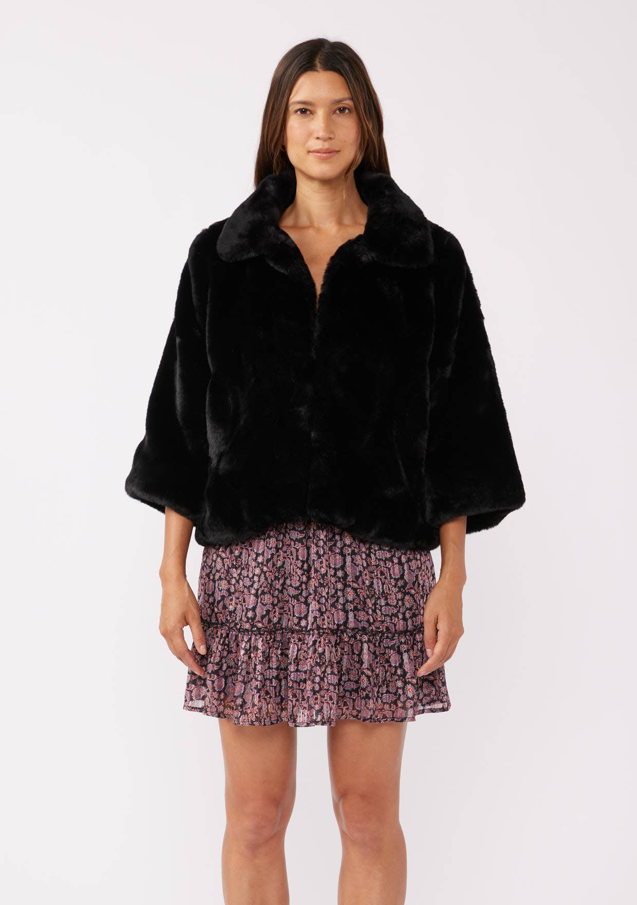 Black Luxe Faux Fur Coat