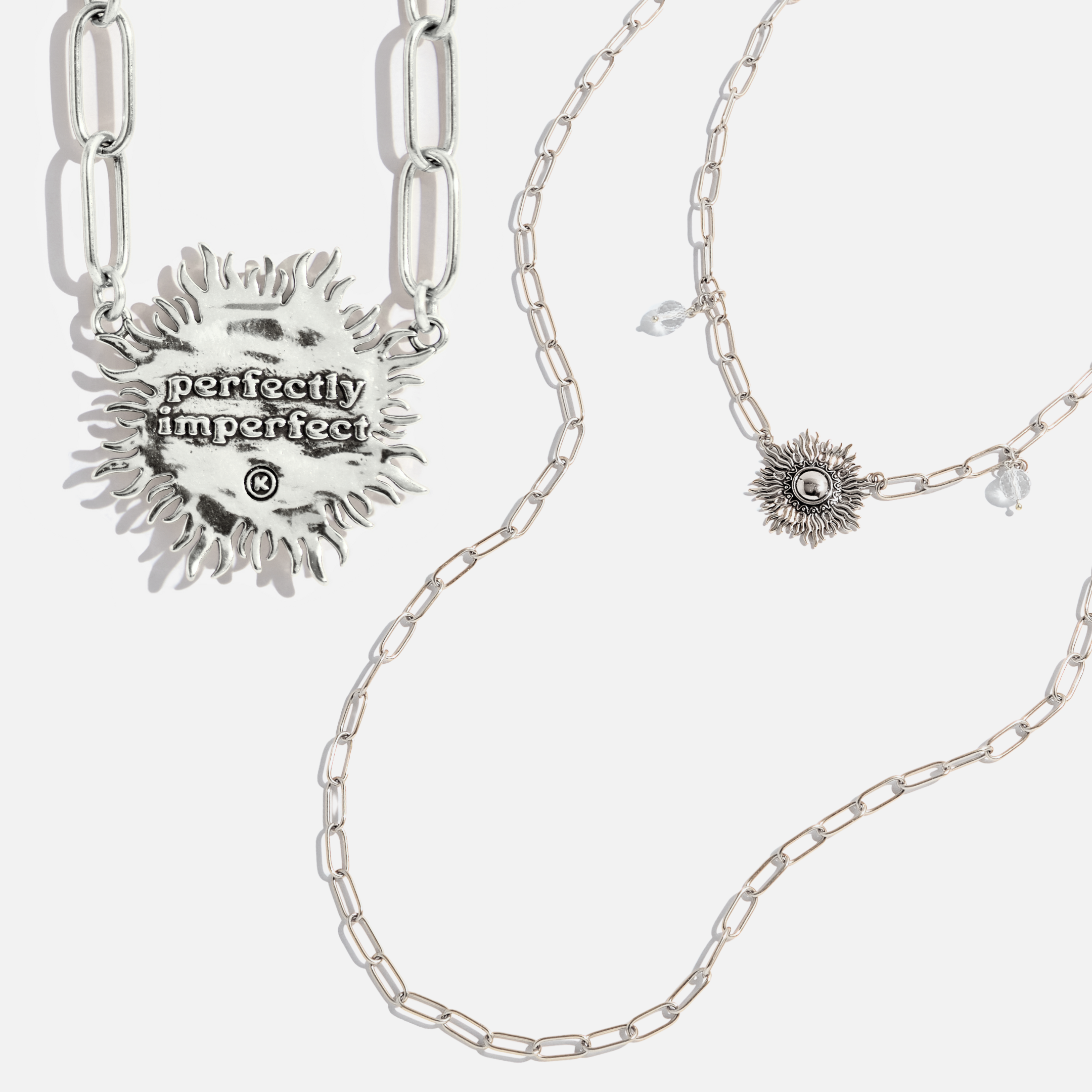 Perfectly Imperfect Starburst Long Chain Necklace: Gold Finish