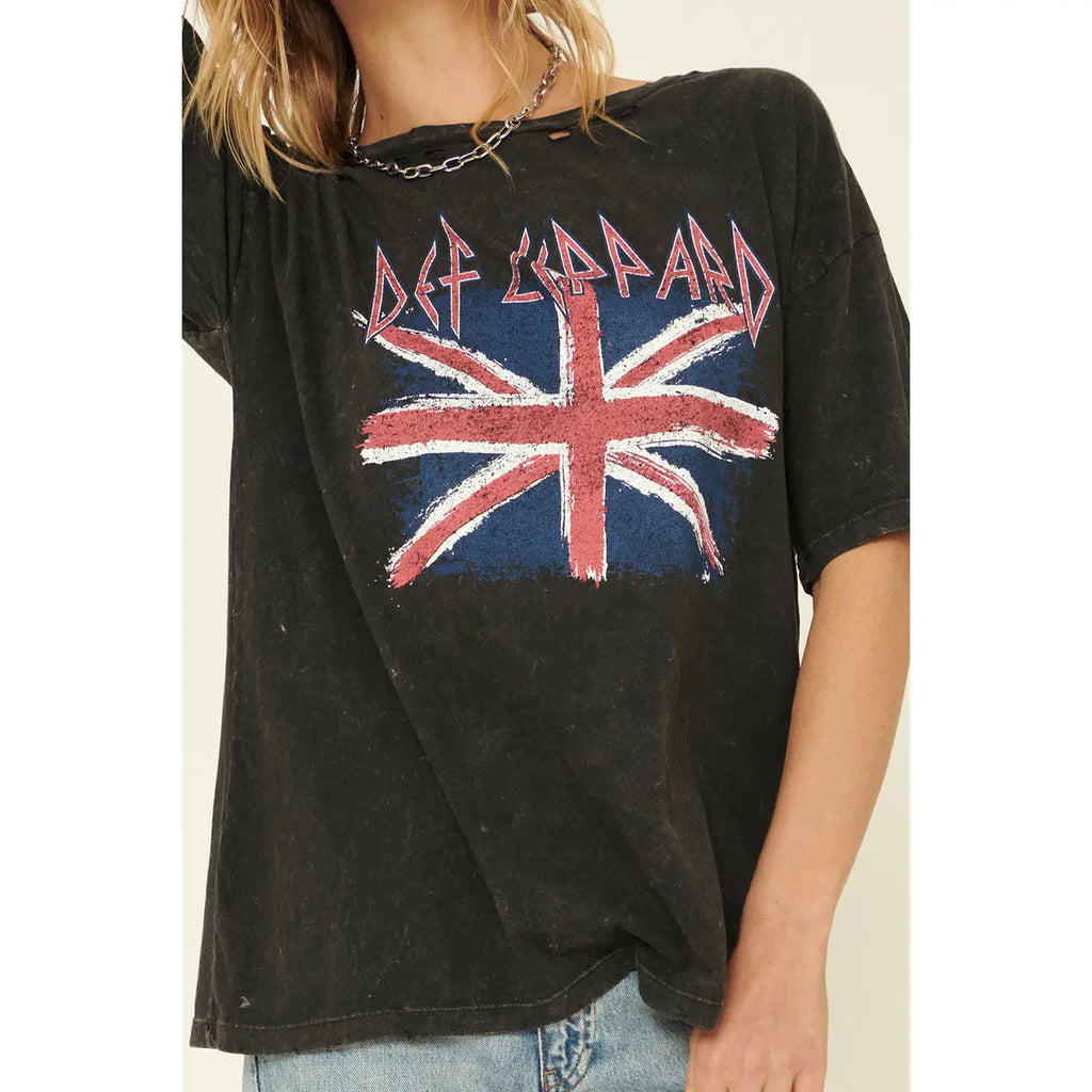 Def Leopard Distressed Tee Union Jack