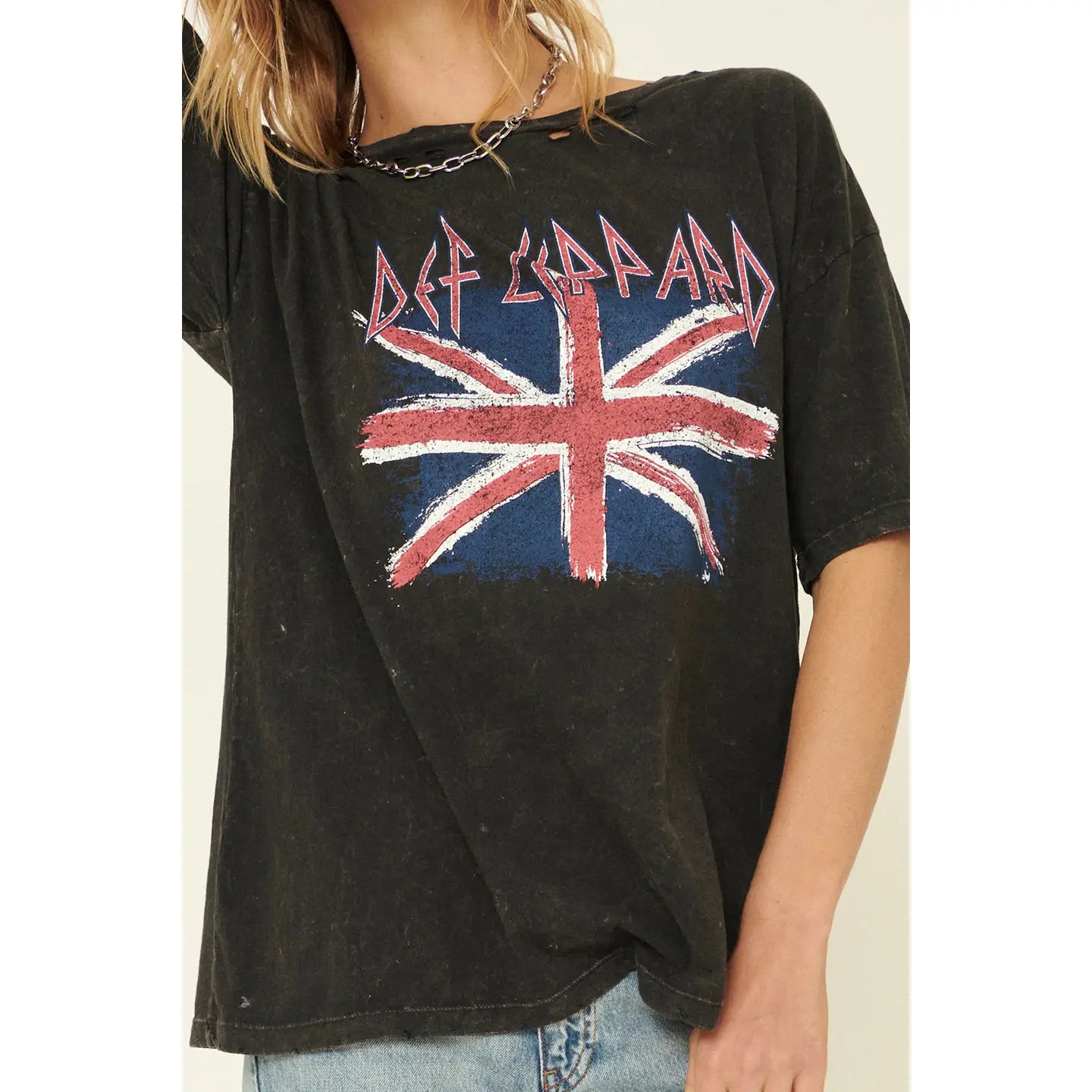 Def Leopard Distressed Tee Union Jack