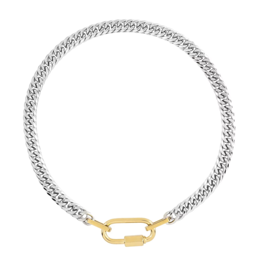 Abby Carabiner Stainless Steel Necklace