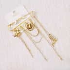 Western Charm Pin Brooch – Gold Safety Pin Style with Charms