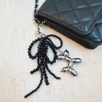 Balloon Dog Bag Charm With Beaded Bow: Pink