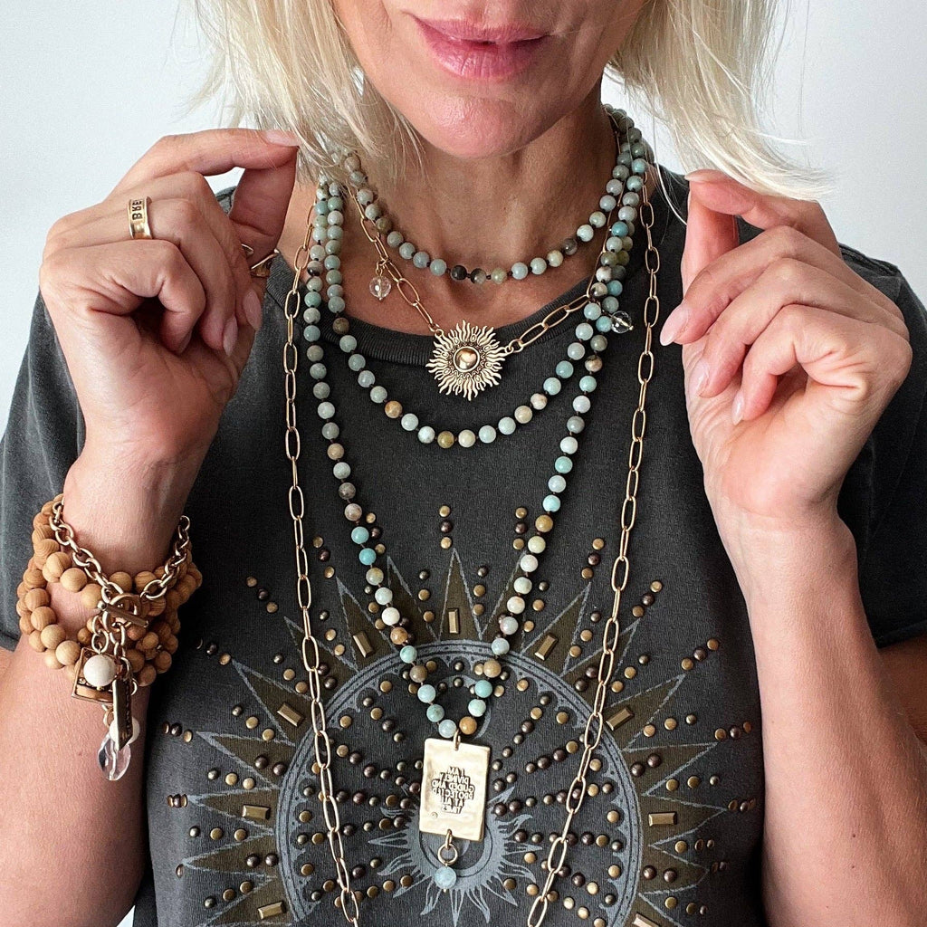 Perfectly Imperfect Starburst Long Chain Necklace: Silver Finish