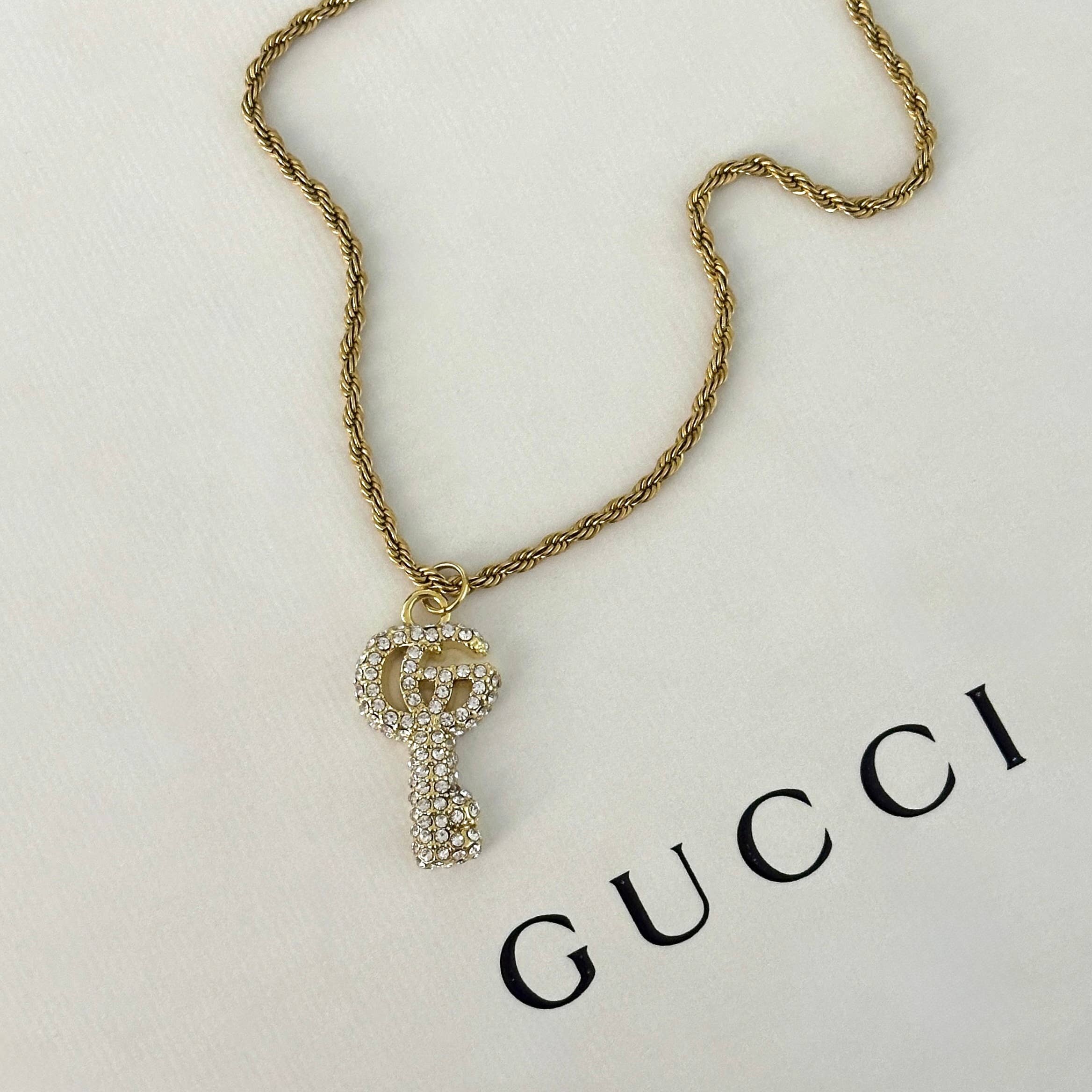 Repurposed Vintage GG Key Necklace