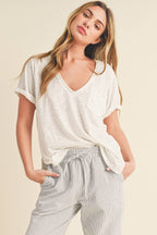 Zoie V-Neck Short Sleeve Top