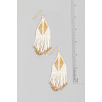 Triangle Seed Bead Fringe Earrings