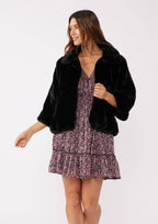 Black Luxe Faux Fur Coat