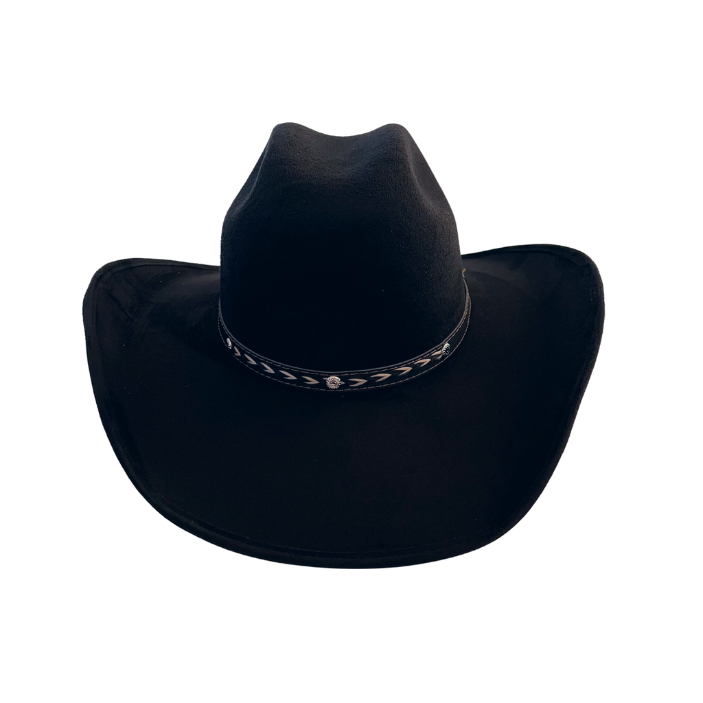 Unisex Vegan Suede Western Cowboy Hat: Red / Medium (56-58cm)