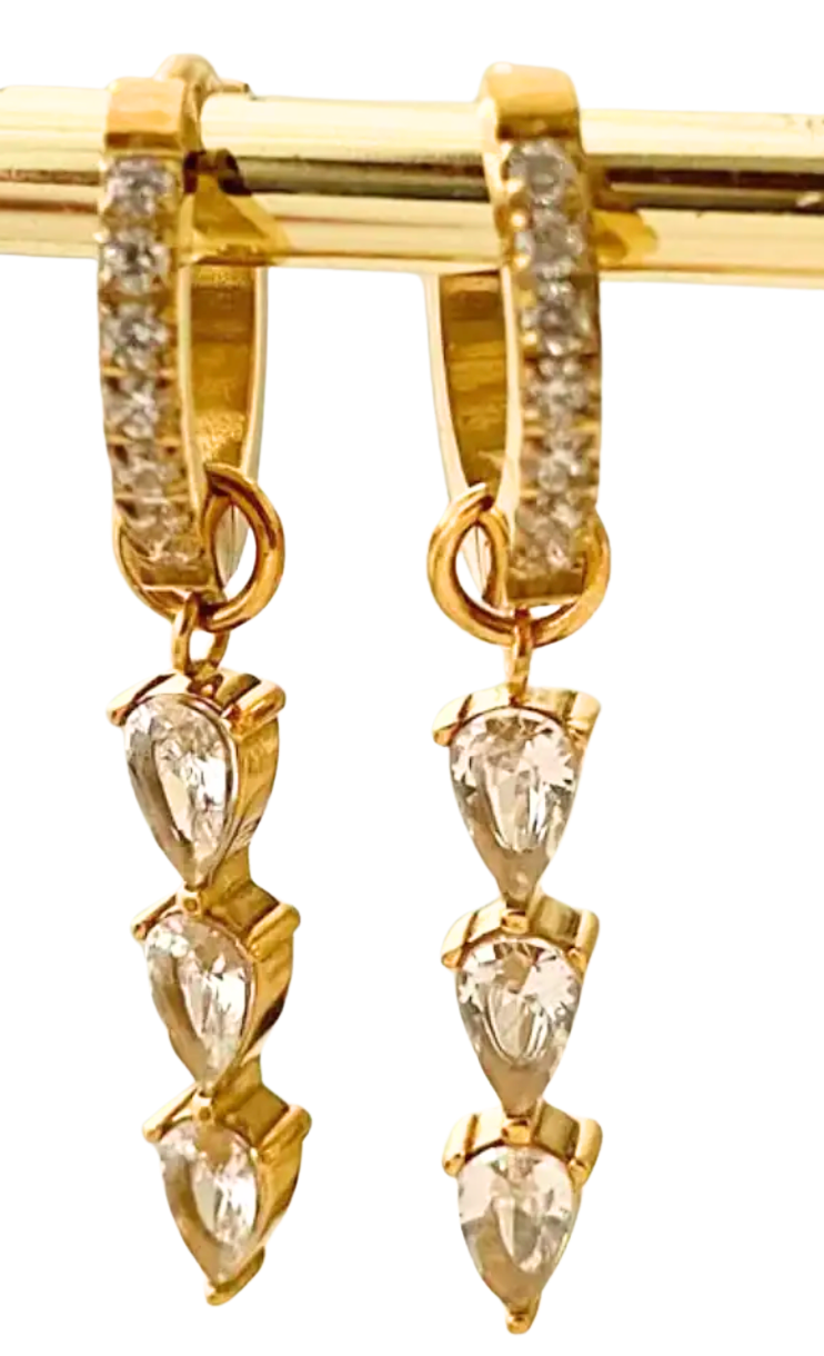 Huggie Charm Hoop 14k Earrings