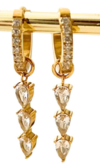 Huggie Charm Hoop 14k Earrings