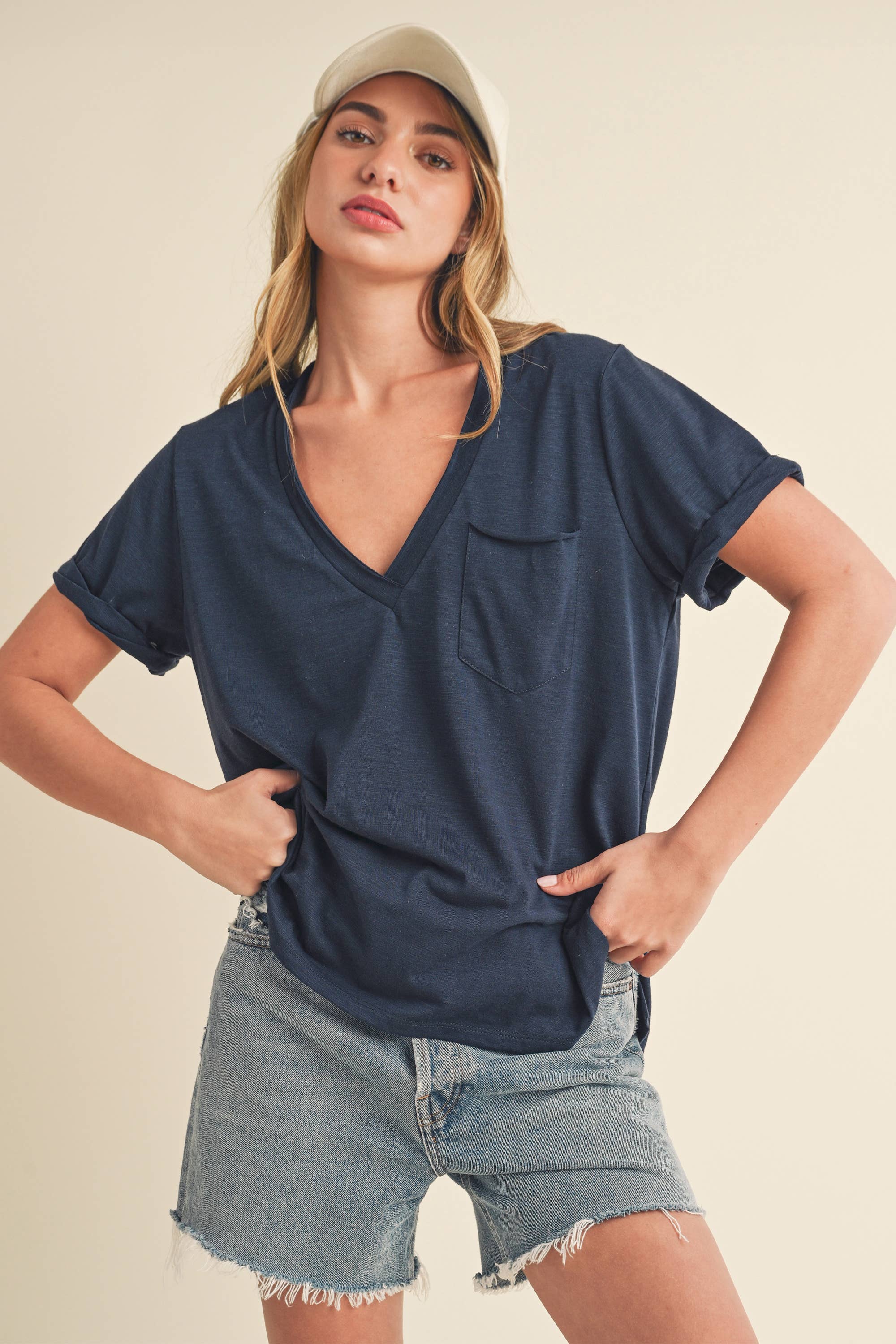 Zoe V-Neck Short Sleeve Tshirt
