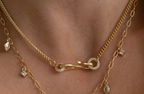 Snake Pendant Pavé Charm Necklace 