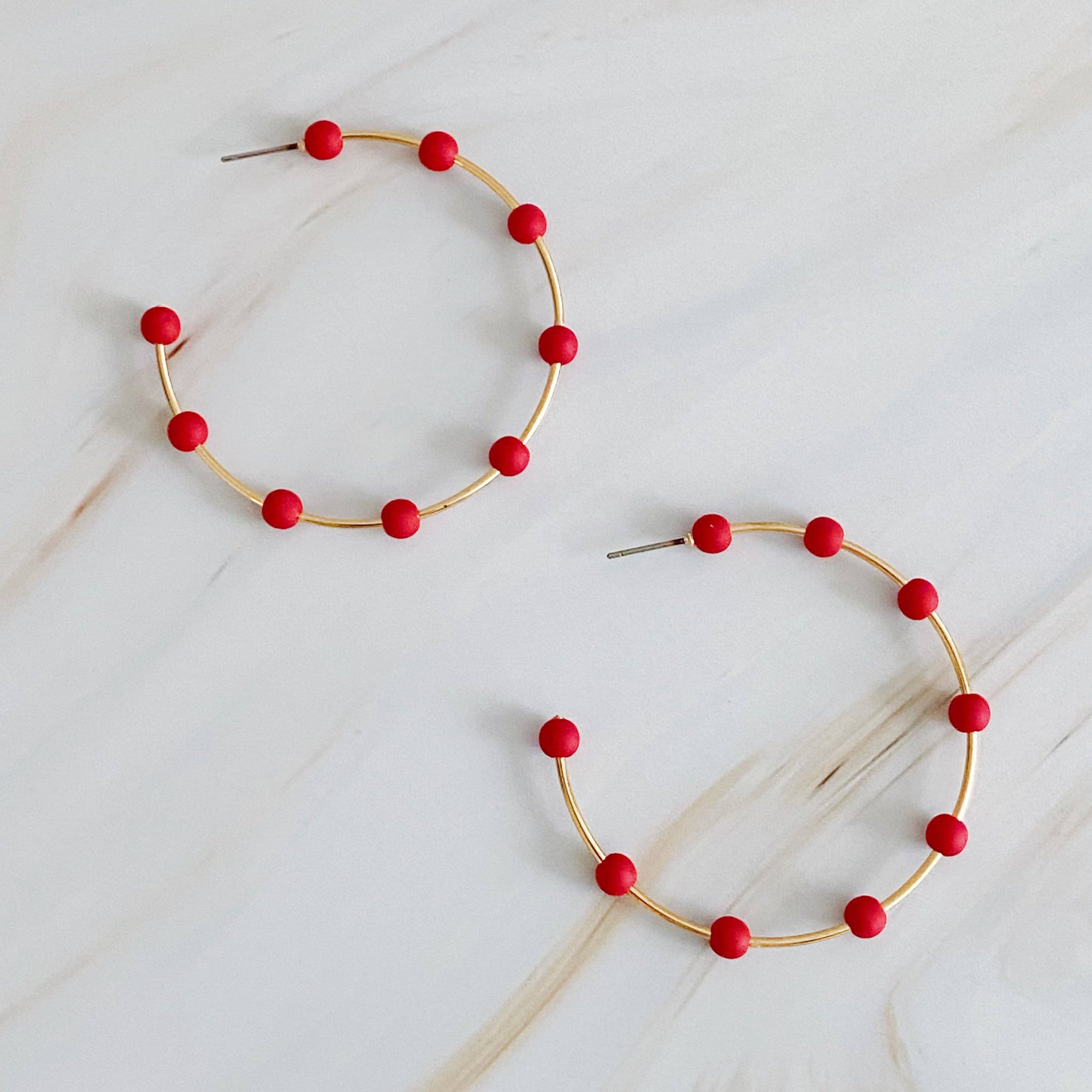 Games On Cloud Nine Hoop Earrings: Fuchsia