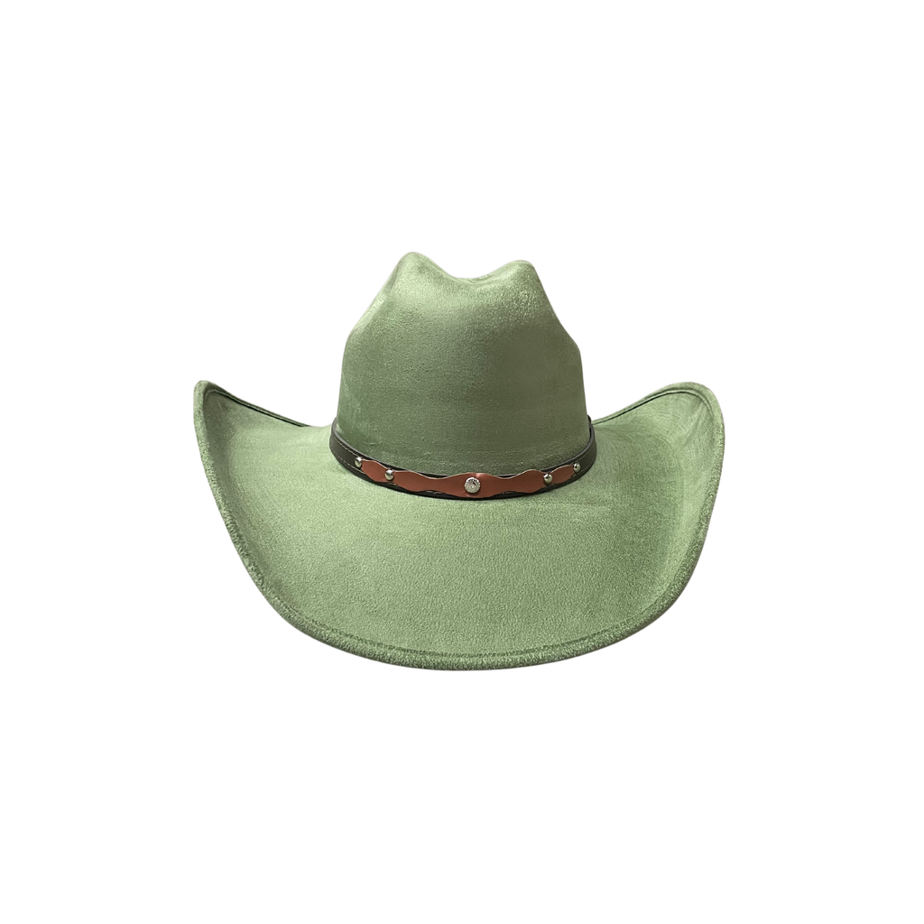 Unisex Vegan Suede Western Cowboy Hat: Peacock Blue / Medium (56-58cm)