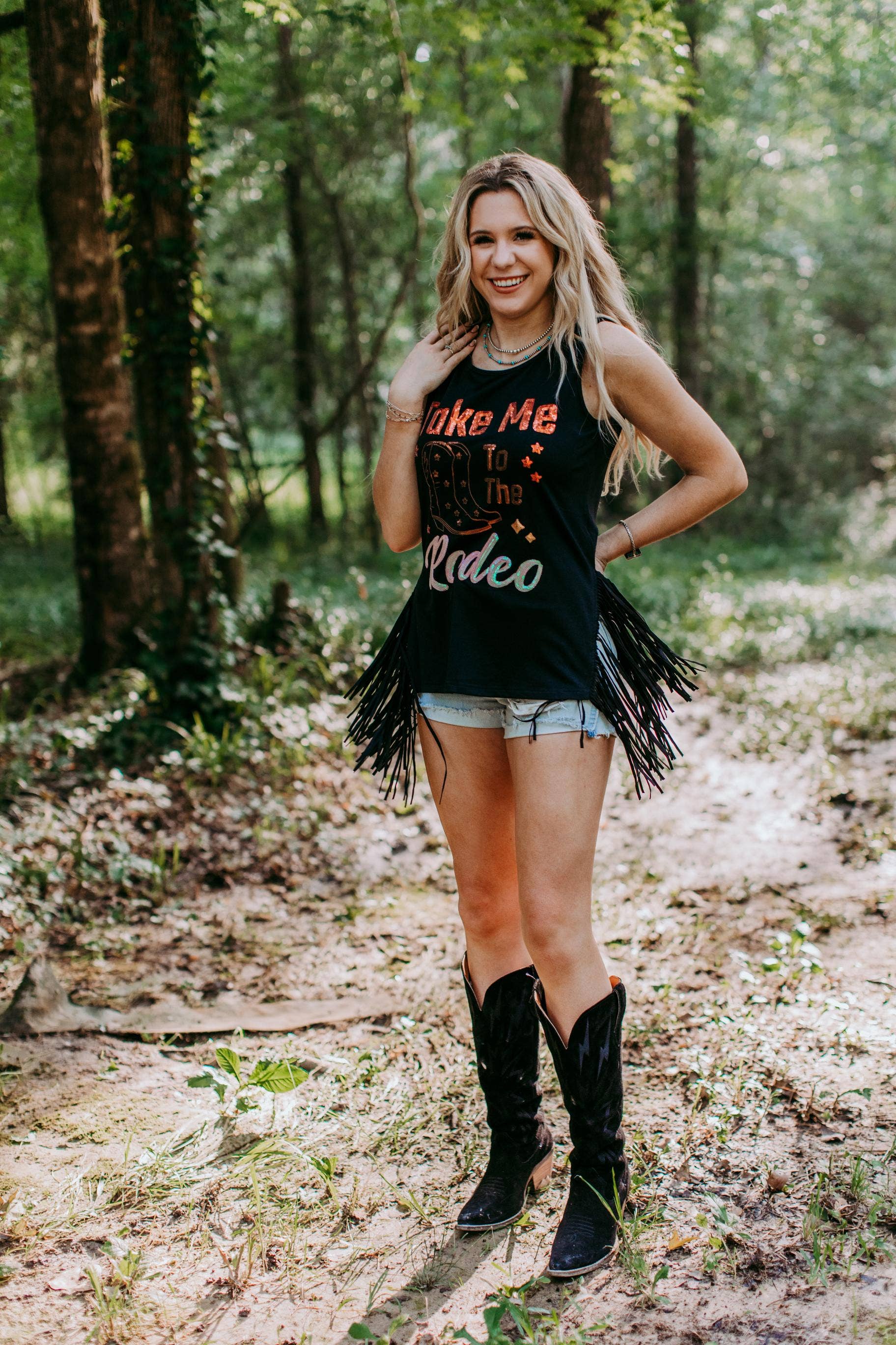 Fringe Side Slit Tank Top