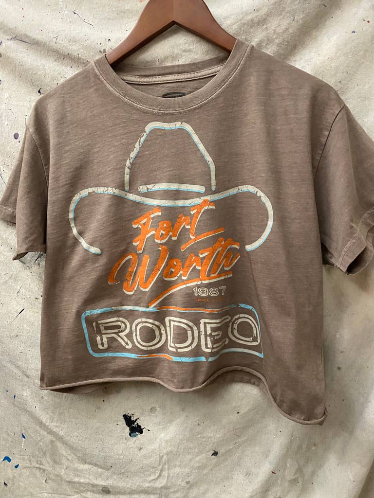 Fort Worth Rodeo 87 Vintage Relaxed Crop T-shirt