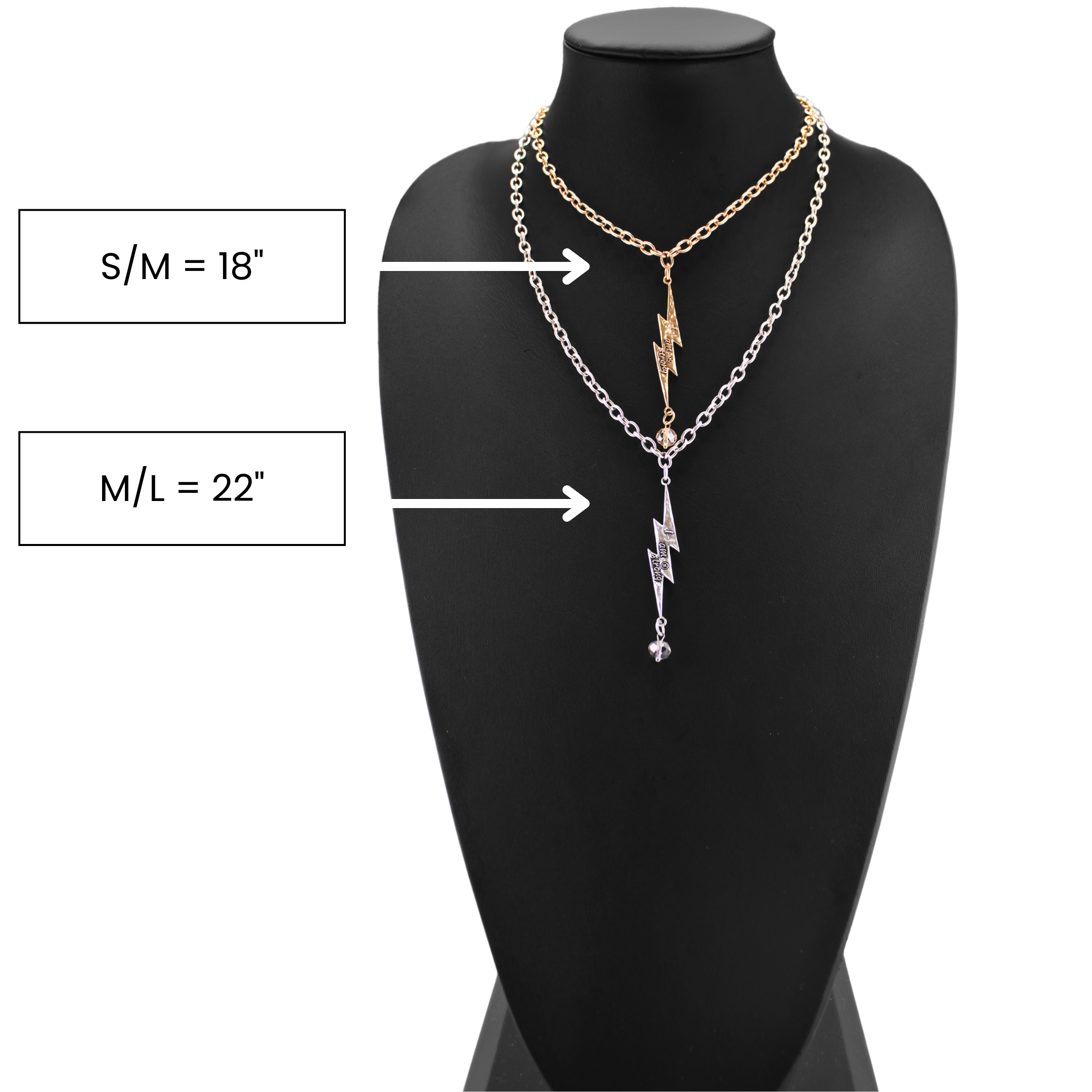 I Am Strong Lightning Bolt Choker Necklace: Gold / M/L (22")