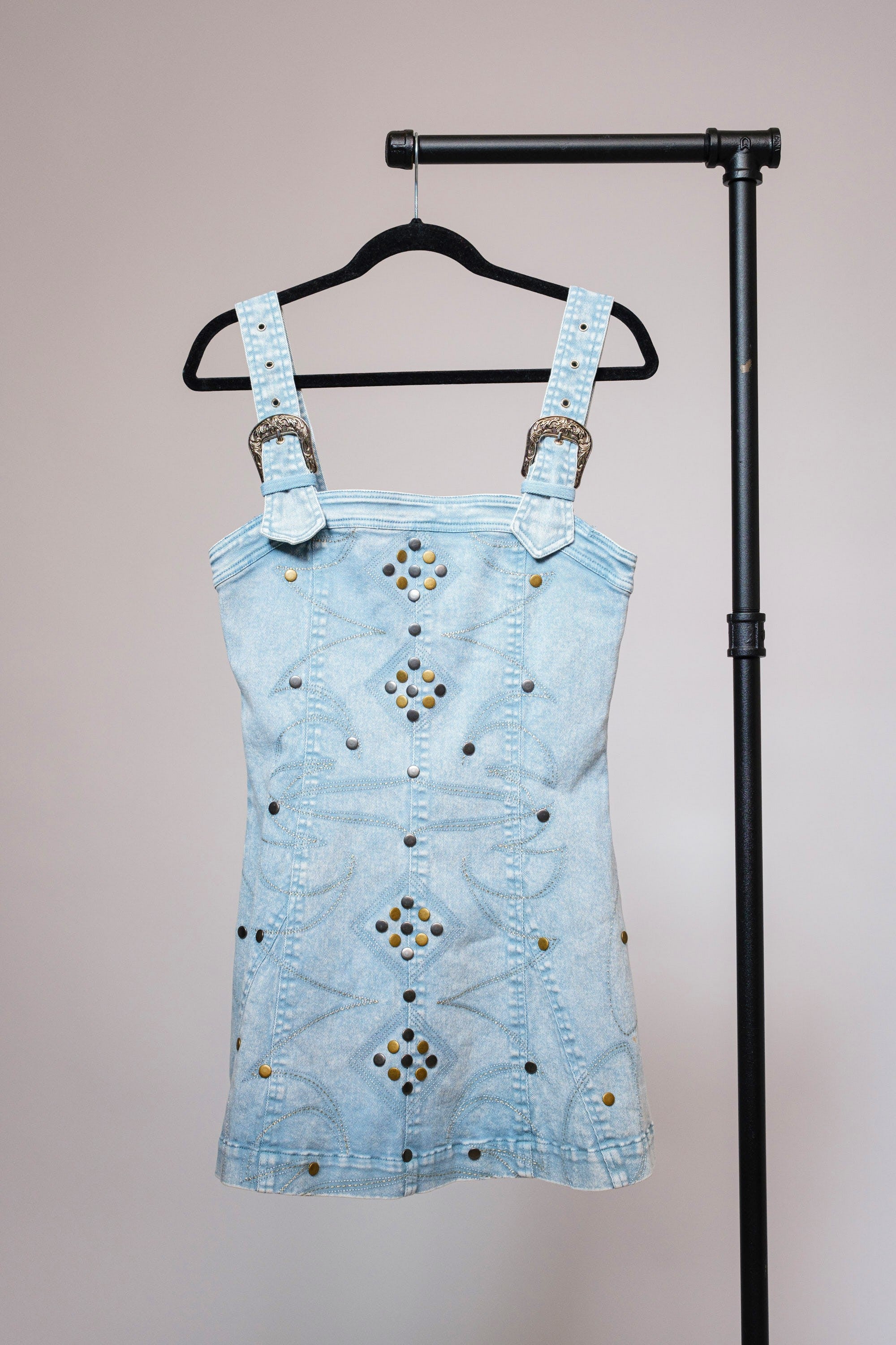 WESTERN STUDDED DENIM DRESS