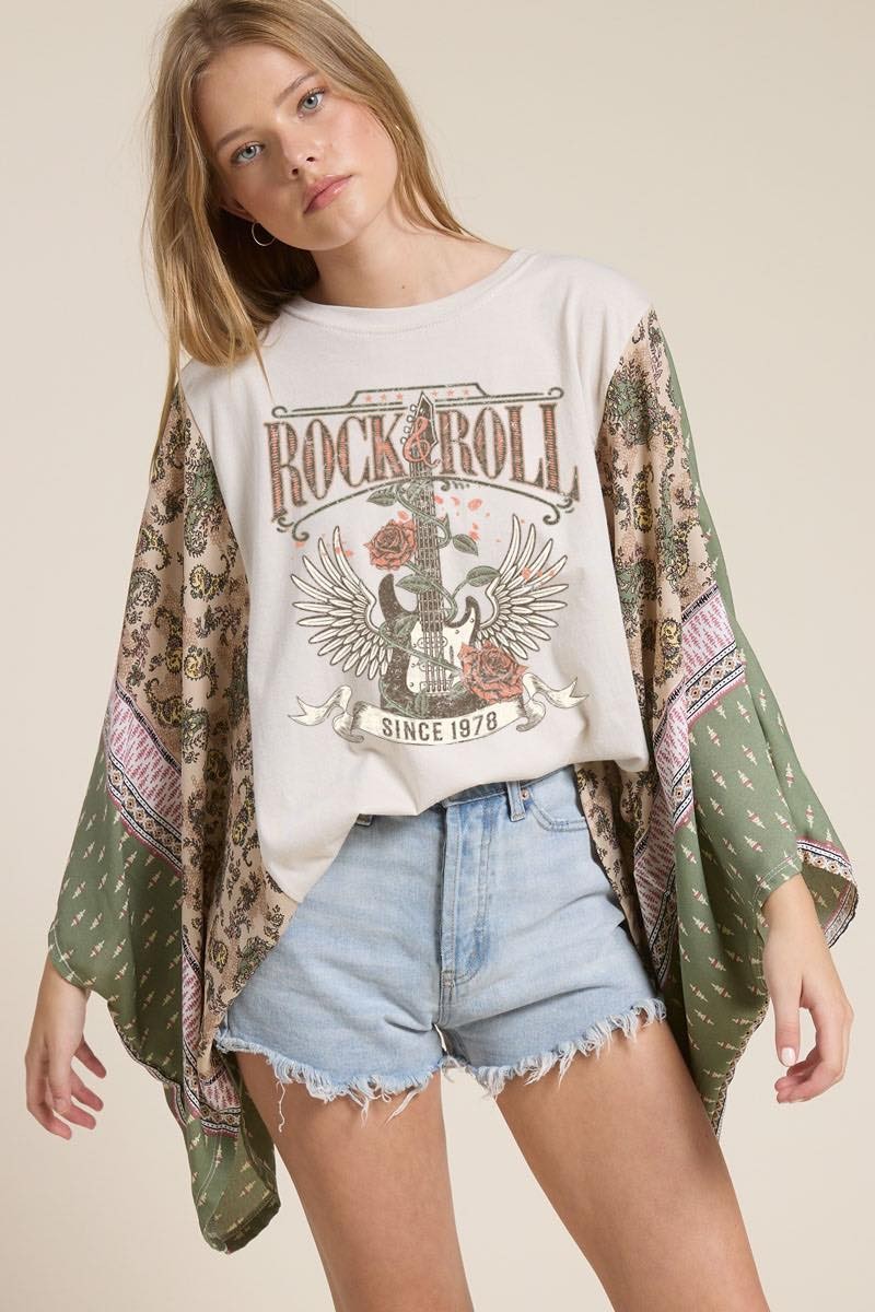 Rock & Roll T-shirt Kimono