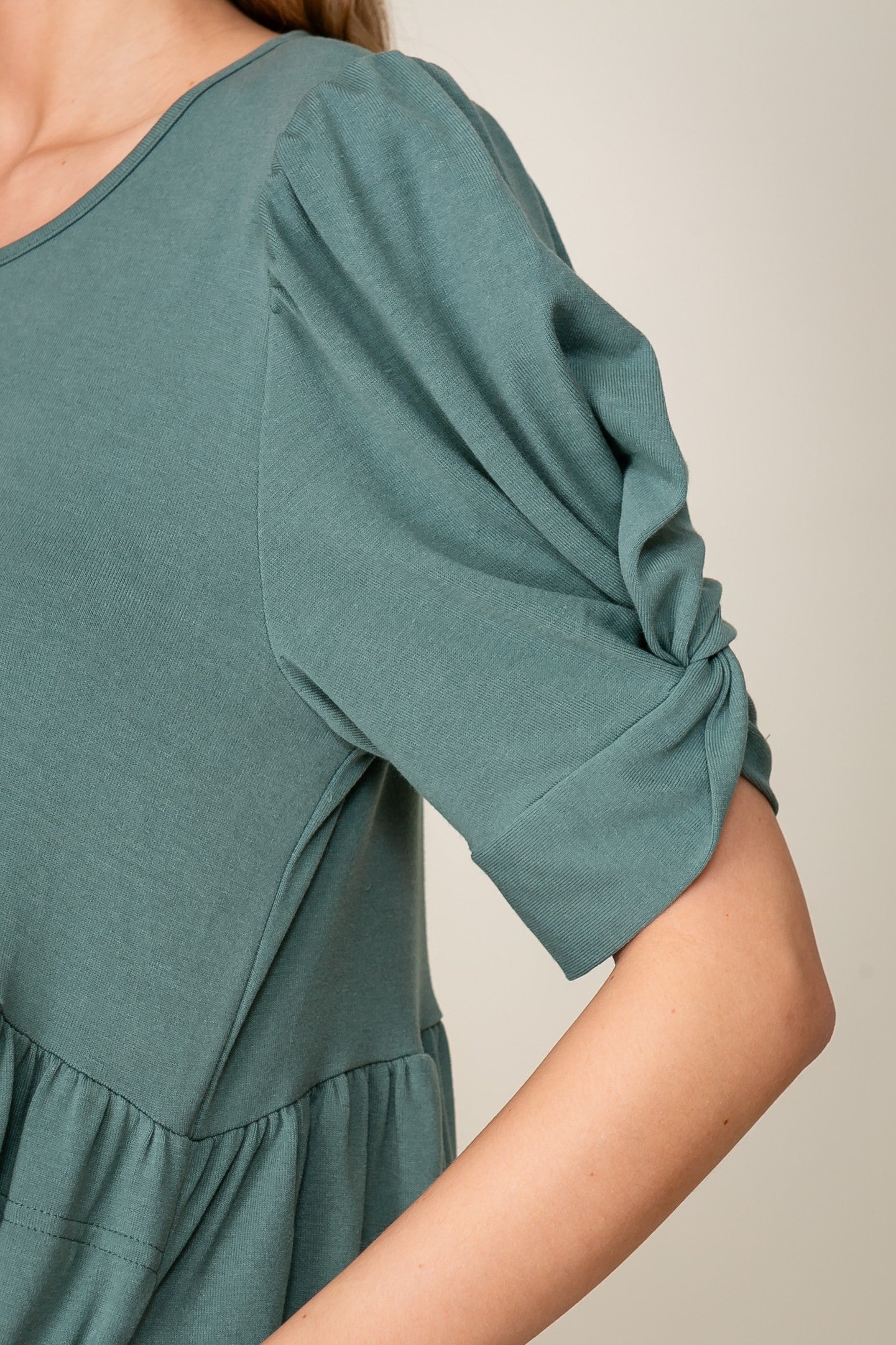 T-shirt Dress with Pockets - Aqua