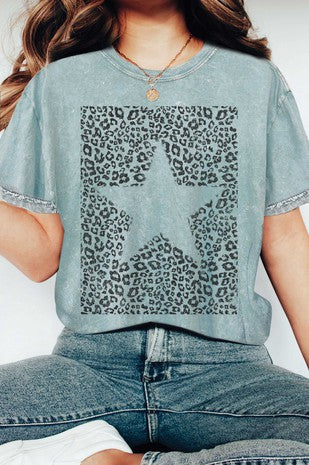 Graphic Mineral Tee Leopard Star
